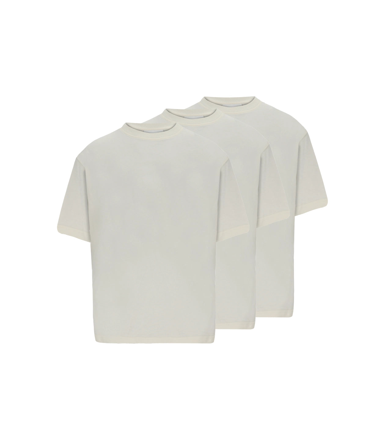 3x Heavy Basic Shirt Set Ivory