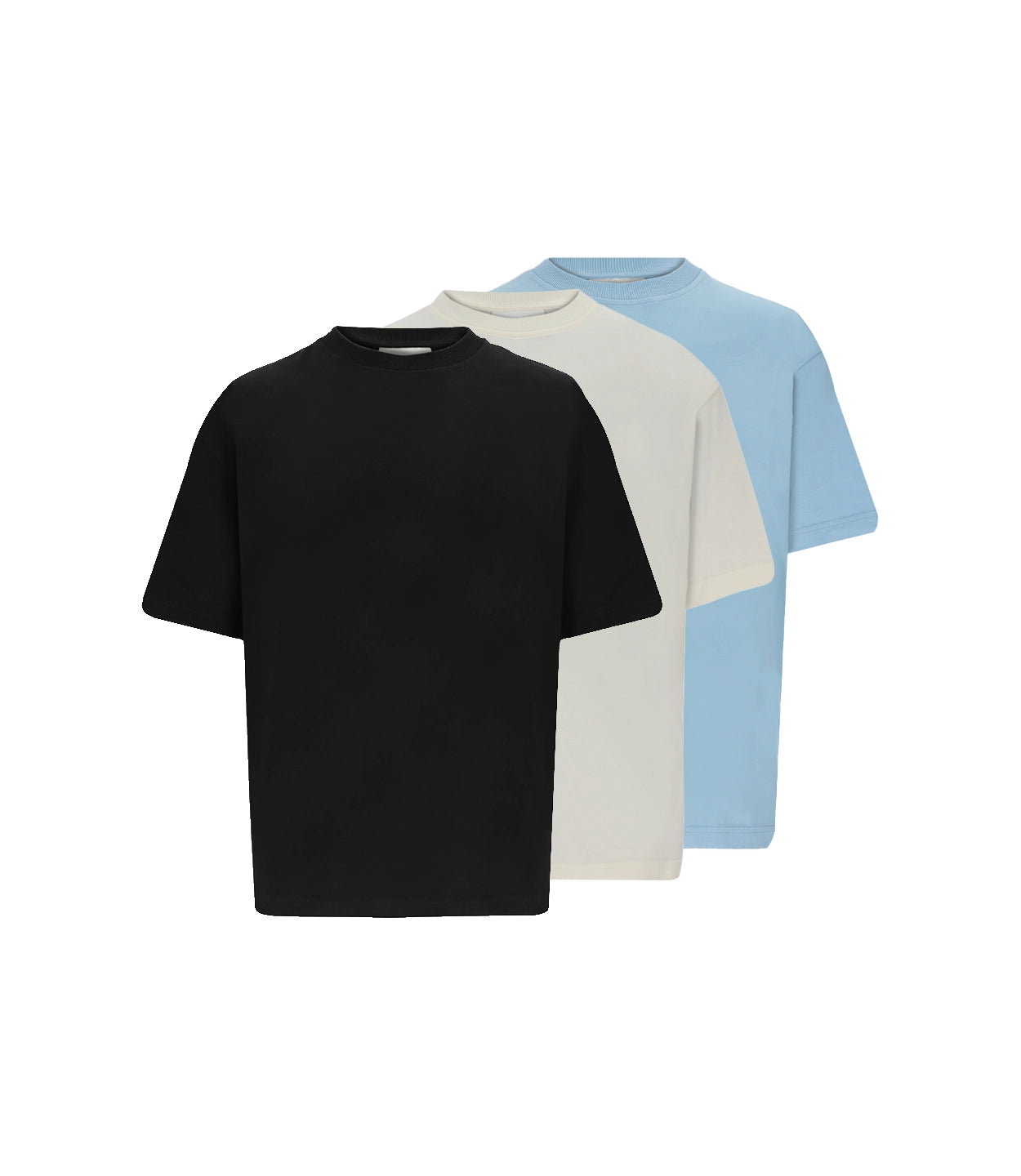 3x Heavy Basic Shirt Set Color Mix