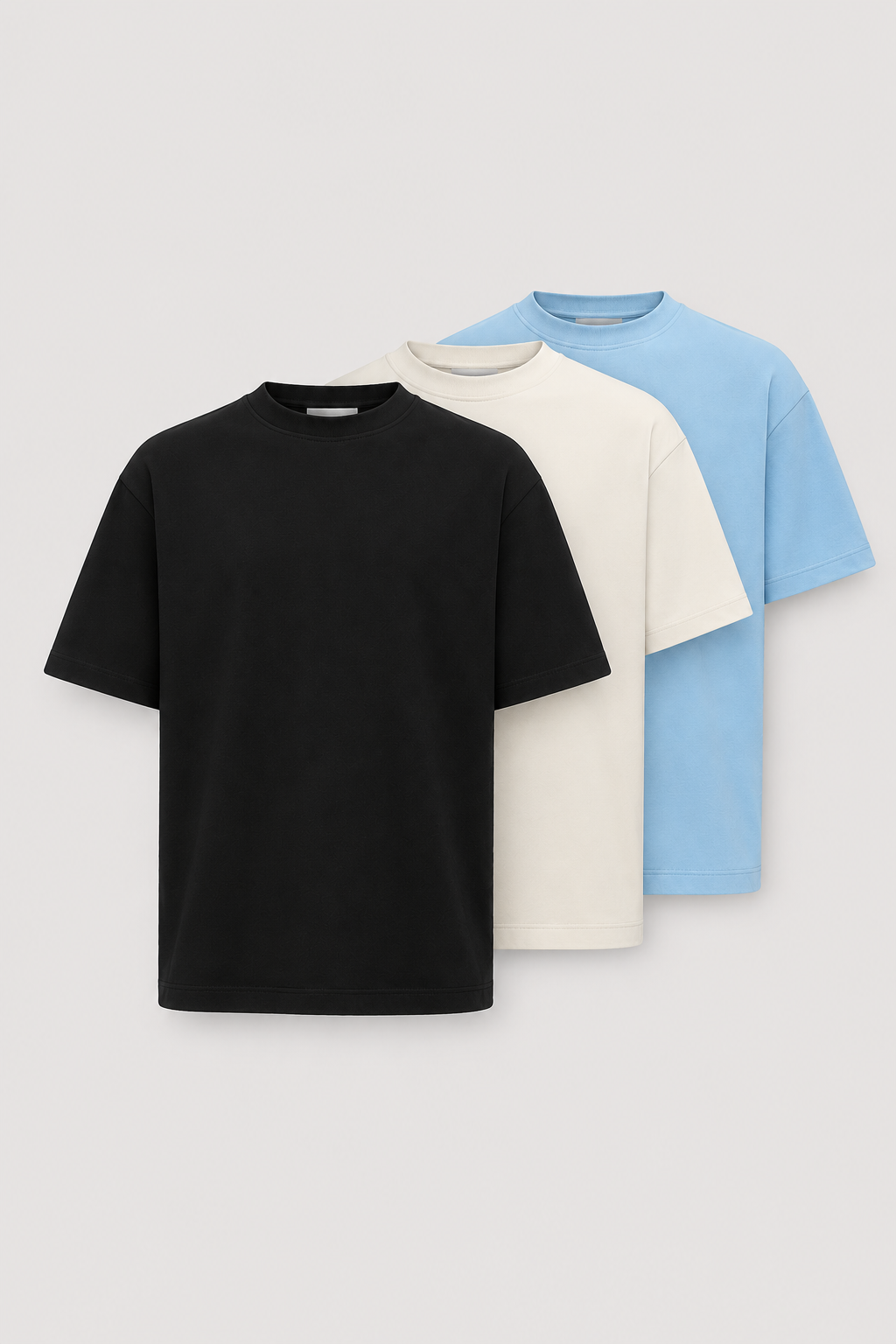 3x Heavy Basic Shirt Set Color Mix