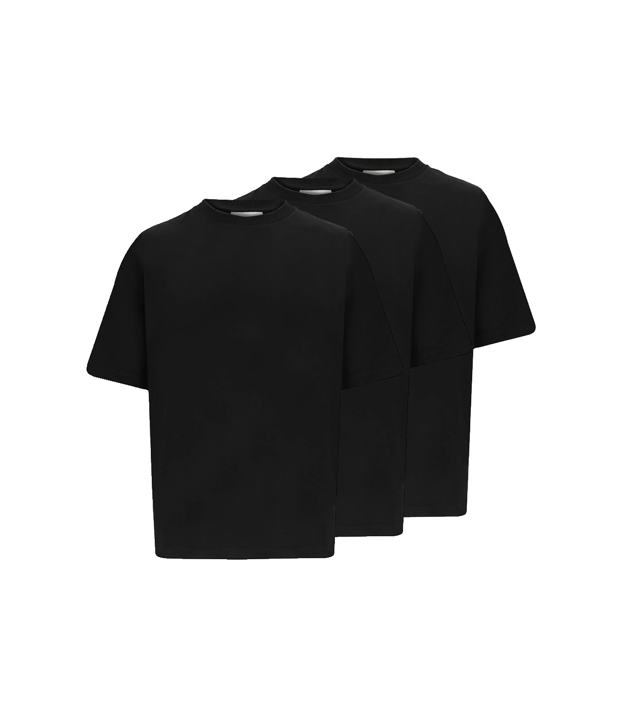 3x Heavy Basic Shirt Set Obsidian